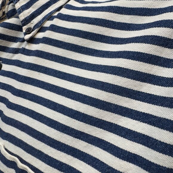 Naked and Famous striped fitted denim shirt size large - Picture 10 of 11